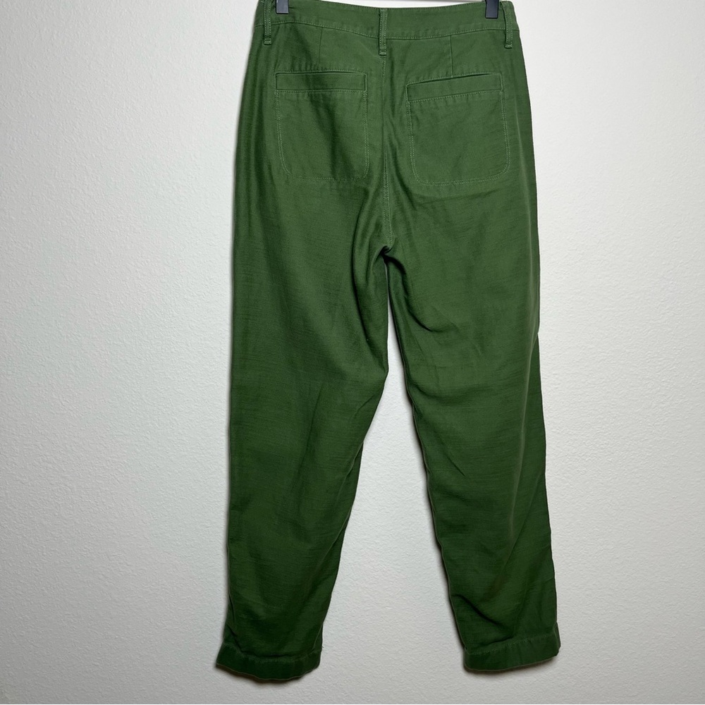 J. Crew  Women Cotton Camp Pants 0 Patch‎ Pockets Tapered Leg Casual Green - Picture 7 of 11